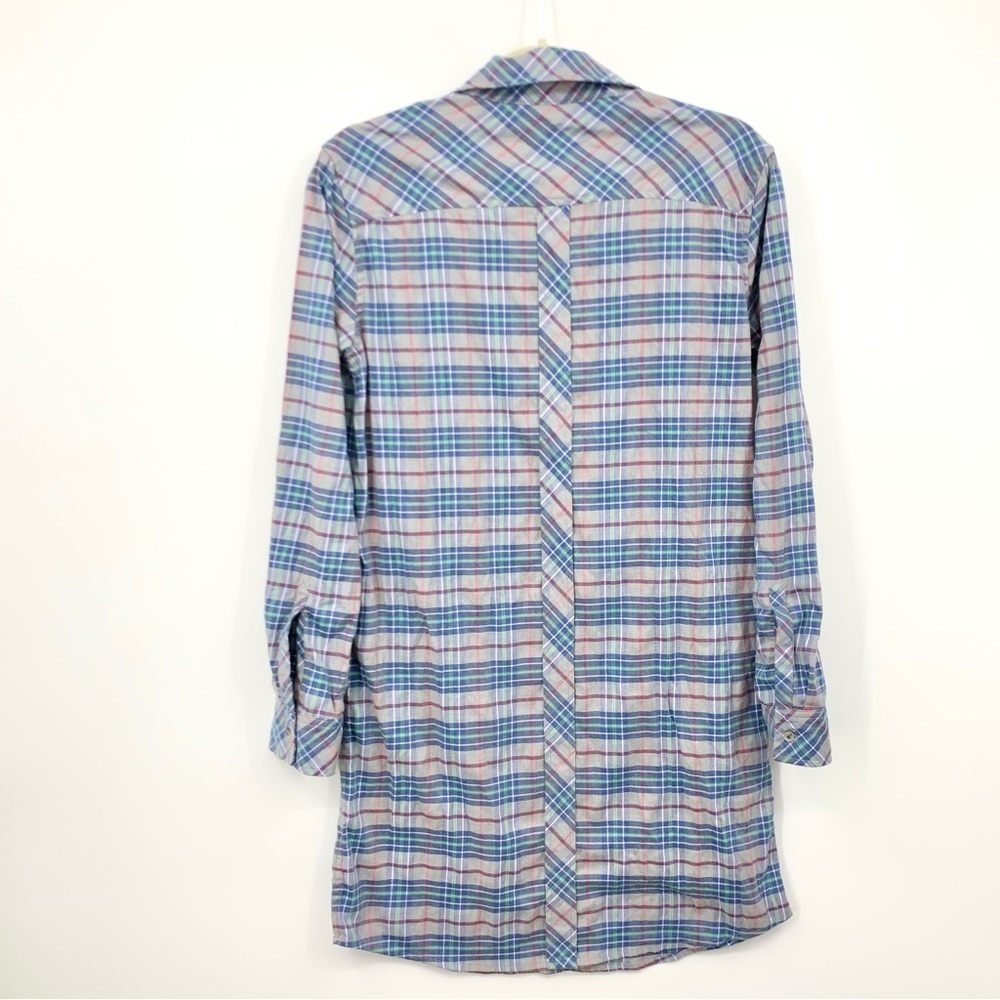 Southern Tide Women XS Shirt Dress Long Sleeve Popover 1/2‎ Button Blue Plaid - Picture 4 of 8